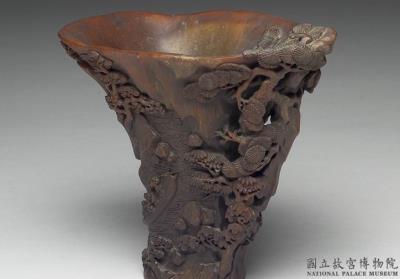 图片[3]-Carved rhinoceros horn cup with a boating scene along  the mountain valley, Qing dynasty (1644-1911)-China Archive